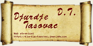 Đurđe Tasovac vizit kartica